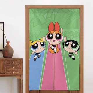 The Powerpuff Girls ผ้าม่านทึบแสง สร้างสรรค์ เพื่อความเป็นส่วนตัว สําหรับติดประตูห้องนอน ห้องนั่งเล่น 86x143 ซม. (34X56 นิ้ว)