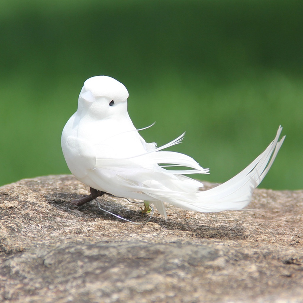นกปลอม-ขนนกโฟม-สีขาว-สําหรับตกแต่ง-12-ชิ้น