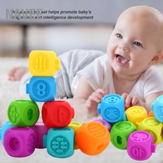 NAVEE 10 ชิ้น/เซ็ตการศึกษาทารกปริศนาเด็กทารกที่มีสีสันชุดของเล่นพลาสติกTeether