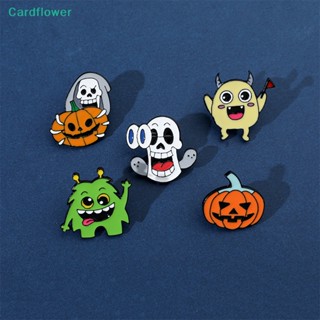 &lt;Cardflower&gt; เข็มกลัดโลหะ รูปค้างคาวแวมไพร์ ฟักทองน่ารัก สไตล์พังก์ เครื่องประดับฮาโลวีน ของขวัญลดราคา