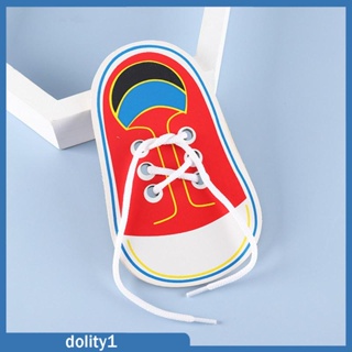 [Dolity1] บอร์ดผูกเชือกรองเท้า แบบไม้ ของเล่นเสริมการเรียนรู้ สําหรับเด็กวัยหัดเดิน