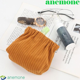 Anemone กระเป๋าใส่กุญแจ ต่างหู สร้อยคอ ผ้ากํามะหยี่ ขนาดใหญ่ จุของได้เยอะ สีพื้น แฟชั่นฤดูใบไม้ผลิ สําหรับผู้หญิง