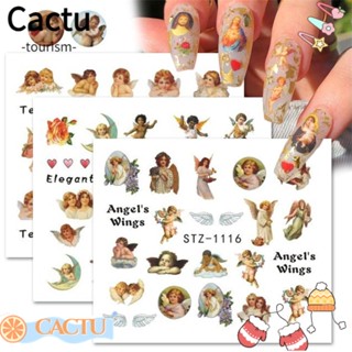 Cactu สติกเกอร์ติดตกแต่งเล็บ ลายนางฟ้า กามเทพ DIY