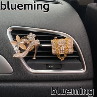 Blueming2 คลิปน้ําหอมปรับอากาศในรถยนต์ อัลลอย ประดับพลอยเทียม สําหรับตกแต่งภายในรถยนต์