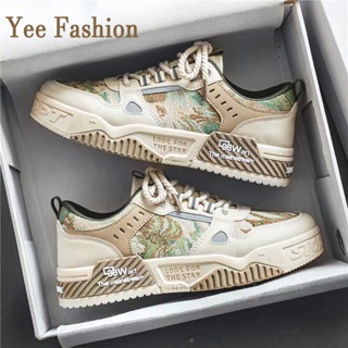 YEE Fashion รองเท้าผ้าใบผู้ชาย รองเท้าลำลองผู้ชาย  ท้าผ้าใบแฟชั่น สไตล์เกาหลี กีฬากลางแจ้ง ทำงาน ท้าลำลอง XYD2390MS6 37Z230911