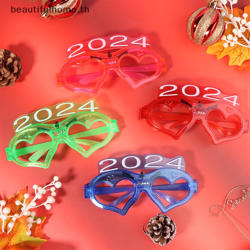 2024-cny-decoration-แว่นตากันแดด-led-2024-กระพริบแสง-สําหรับปาร์ตี้คริสต์มาส-ปีใหม่-1-ชิ้น