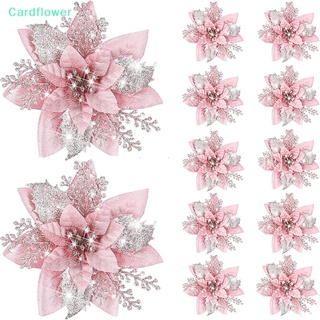 &lt;Cardflower&gt; ดอกไม้ประดิษฐ์ กลิตเตอร์ 15 ซม. สําหรับตกแต่งต้นคริสต์มาส 5 ชิ้น