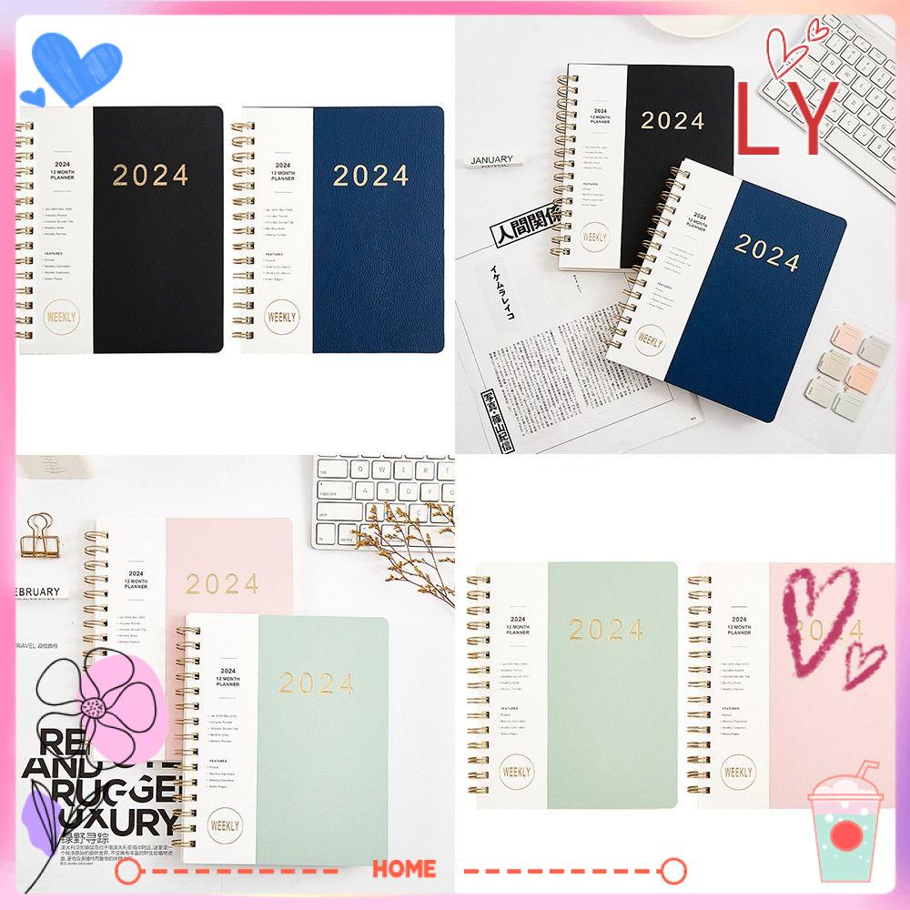 Ly 2024 สมุดโน้ตไดอารี่ ขนาด A5 พร้อมปฏิทิน อเนกประสงค์ สําหรับ