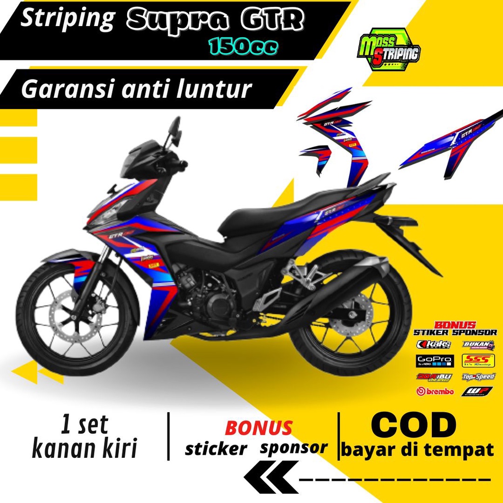 Striping Sticker Trim decal HONDA SUPRA GTR 150 CC 2017 2018 2019 2020 ...