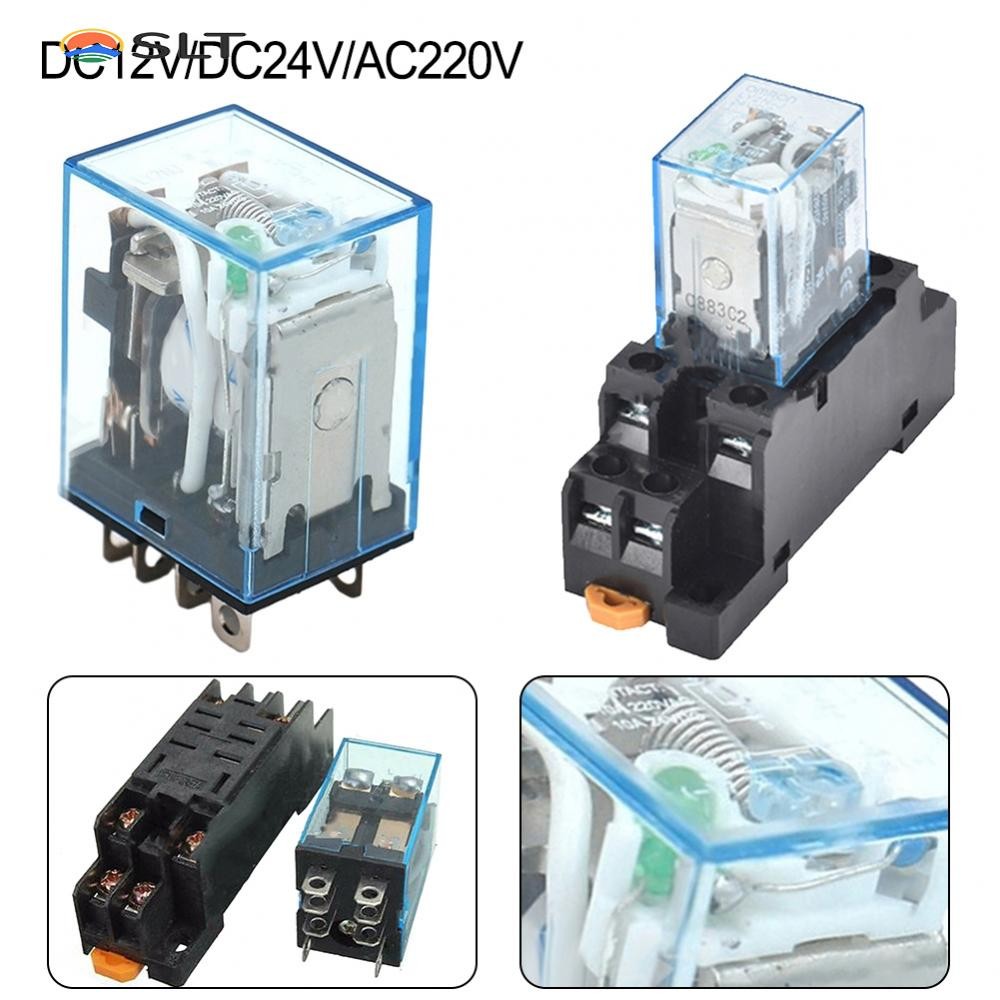 Dc12v AC24V AC110V LY2NJ DIN Rail แม่เหล็กไฟฟ้าขนาดเล็กรีเลย์คอยล์รีเลย ...