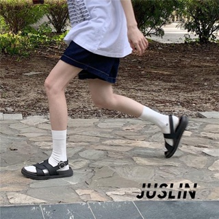 JUSLIN   รองเท้าแตะผู้หญิง ส้นแบน ใส่สบาย สไตล์เกาหลี รองเท้าแฟชั่น 2023 ใหม่  Trendy คุณภาพสูง Unique พิเศษ B98G0P9 37Z230910
