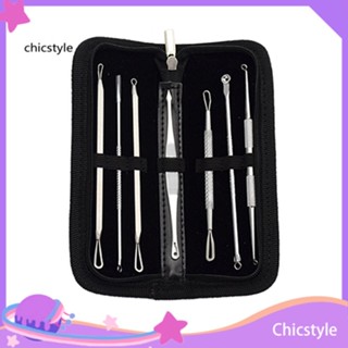 Chicstyle อุปกรณ์กําจัดสิวเสี้ยน สิวเสี้ยน สิวเสี้ยน สิวเสี้ยน แบบสเตนเลส 7 ชิ้น