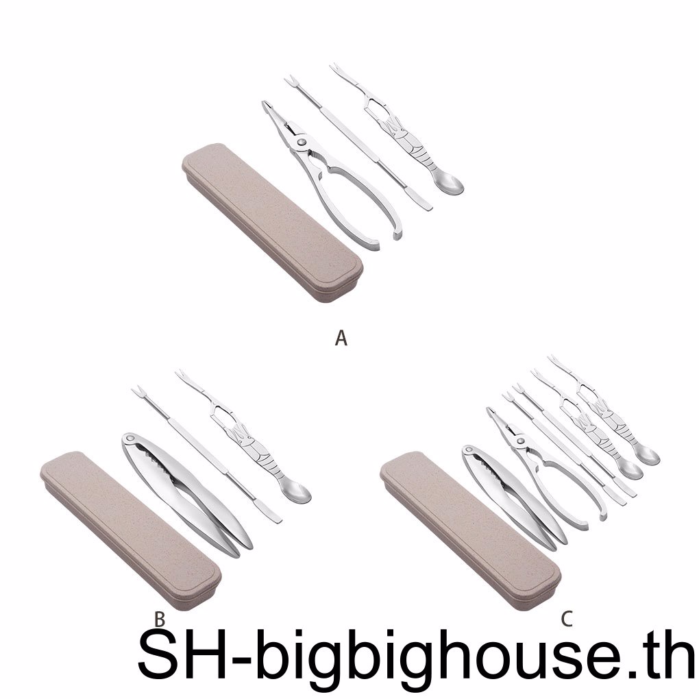 ชุดเครื่องมืออาหารทะเล-สเตนเลส-เปิดแตกง่าย-ใช้งานง่าย-1-2-3-5