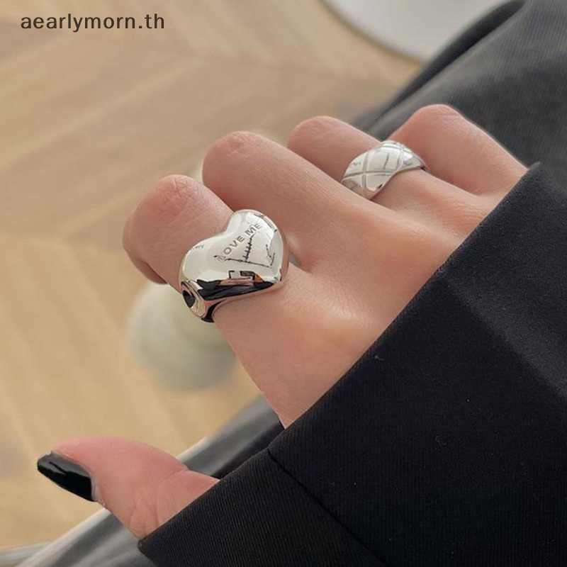 aa-แหวนแฟชั่น-รูปหัวใจ-สีเงิน-เครื่องประดับ-สําหรับผู้หญิง-ของขวัญ-ปาร์ตี้-th