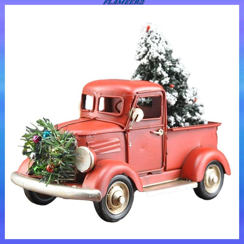 flameer2-รถปิ๊กอัพโลหะ-สีแดง-สไตล์เรโทรคลาสสิก-สําหรับบ้านฟาร์ม-รถบรรทุก-คริสต์มาส