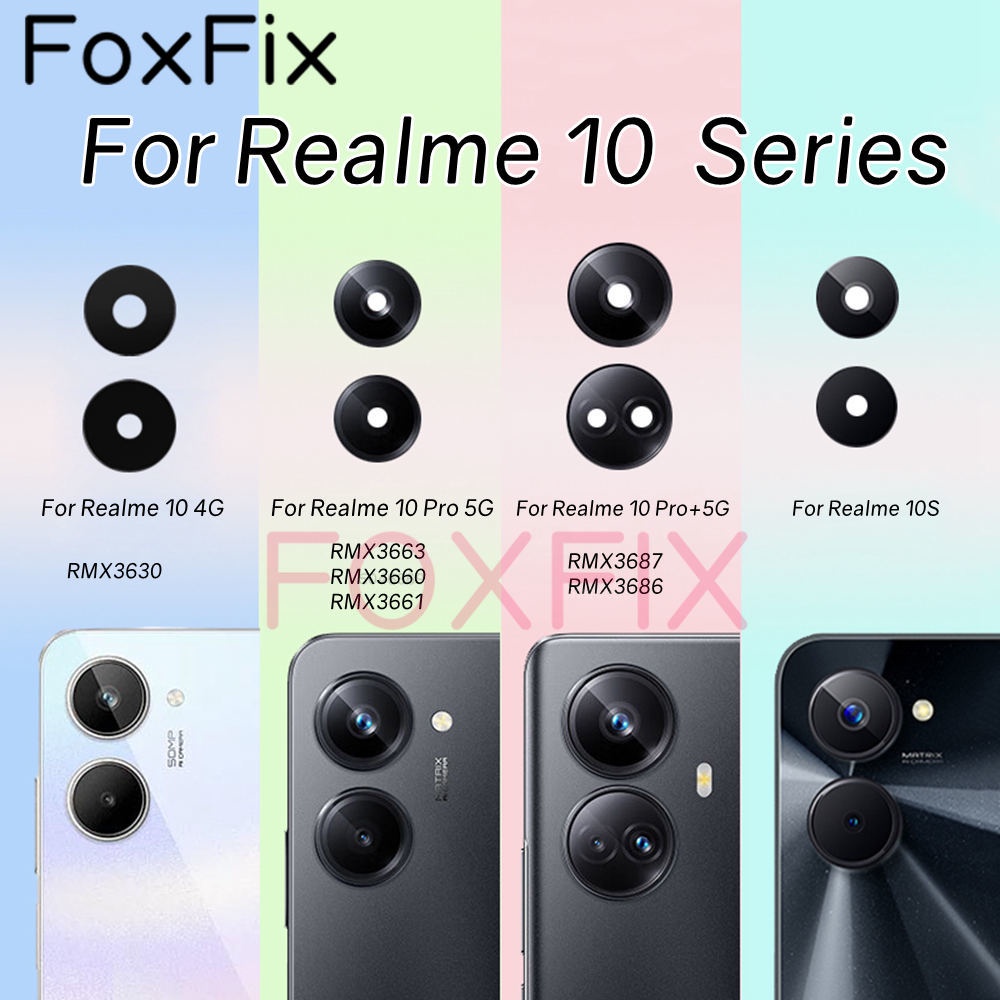 เลนส์กล้องด้านหลัง พร้อมสติกเกอร์กาว สําหรับ Realme 10 Pro+Plus 5G 10S ...
