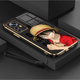 เคสโทรศัพท์มือถือ ซิลิโคนนิ่ม ป้องกันกล้อง ลายการ์ตูนลูฟี่ OnePiece หรูหรา พร้อมสายคล้อง สําหรับ Xiaomi 12T Pro 12T