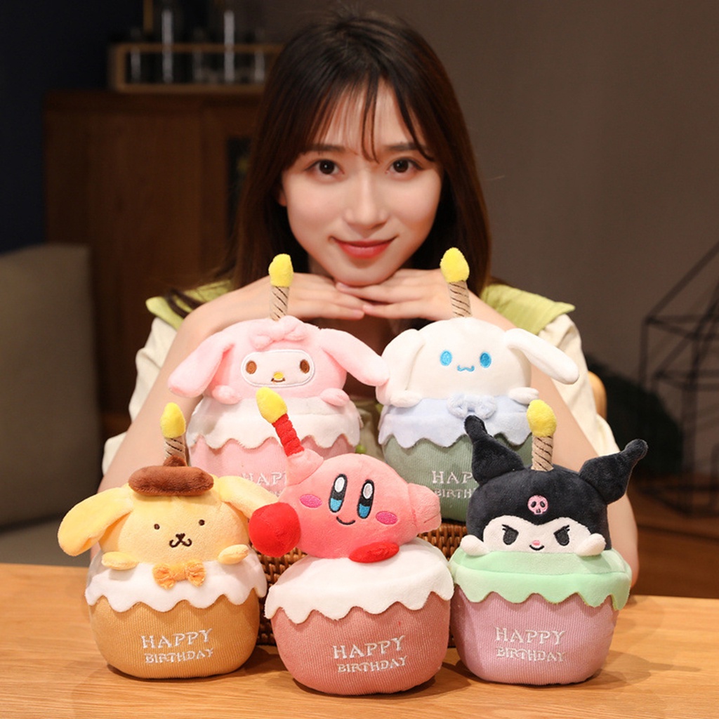 sanrio-ตุ๊กตาสัตว์น่ารัก-ร้องเพลงได้-kuromi-cinnamonroll-สตรอเบอร์รี่-สําหรับตกแต่งเค้กวันเกิด