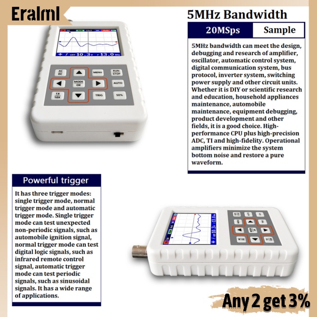 eralml-dso-fnirsi-pro-กล้องออสซิลโลสโคปดิจิทัล-หน้าจอ-lcd-ความละเอียดสูง-แบบพกพา-ขนาดเล็ก-แบนด์วิดท์-5-เมตร-20msps