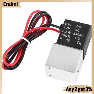 Eralml วาล์วโซลินอยด์ DC 12V 1/4in 1/8in 2 ทาง ปิดตรง นิวเมติก สําหรับก๊าซอากาศ