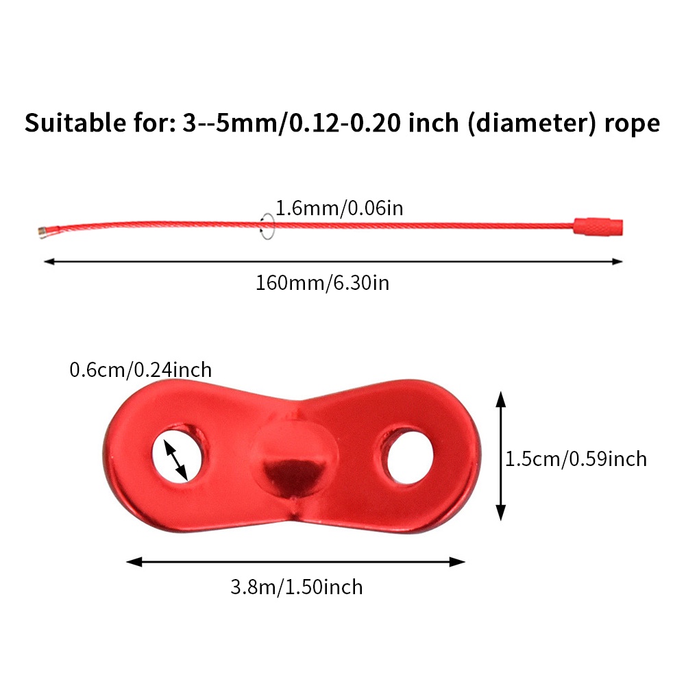 อุปกรณ์เสริมหัวเข็มขัดเชือกเต็นท์-อลูมิเนียมอัลลอยด์-แบบพกพา-ที่ทนทาน-สีแดง-จํานวน-20-ชิ้น