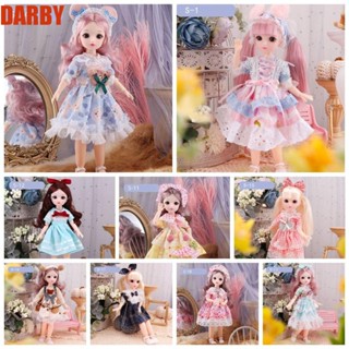 Darby ของเล่นเด็ก ตุ๊กตาบานพับ ตาสีน้ําตาล ทรงกลม 1/6 bjd พร้อมเสื้อผ้า 30 ซม.