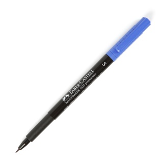 Faber-Castell ปากกาเขียนแผ่นใสลบไม่ได้ 0.4 มม. S สีน้ำเงิน