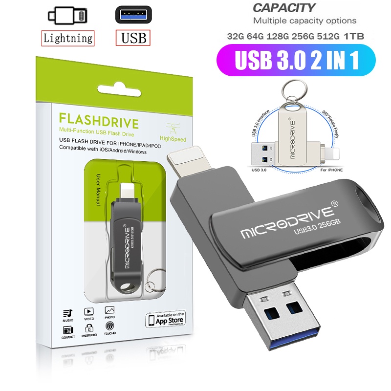 otg-แฟลชไดรฟ์-usb-3-0-32gb-64gb-128gb-256gb-512gb-1tb-พร้อมอินเตอร์เฟซ-2-in-1-usb-a-เป็น-lightnin-usb3-0