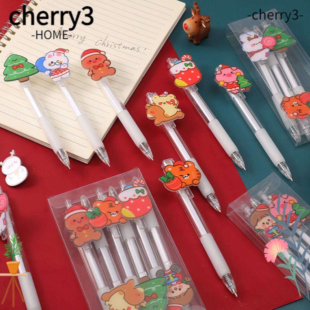 cherry3-ชุดปากกาเจล-ลายซานต้า-กวางเรนเดียร์-ต้นไม้-สโนว์แมน-ของขวัญคริสต์มาส-สําหรับนักเรียน-6-ชิ้น-ต่อชุด