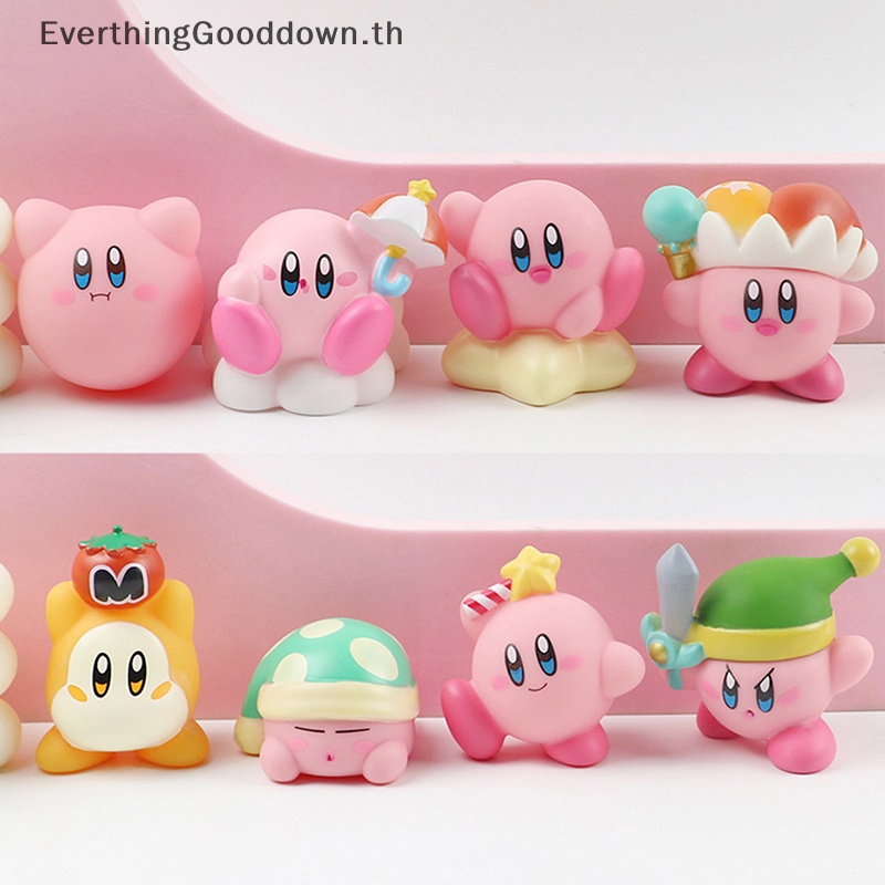 ever-ใหม่-ฟิกเกอร์-star-kirby-s-dream-land-สีชมพู-ของเล่น-ของขวัญ-สําหรับเด็ก-8-ชิ้น