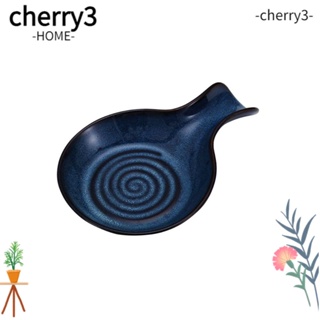 Cherry3 ที่วางช้อนเซรามิค 6.9 นิ้ว สีฟ้า สําหรับห้องครัว