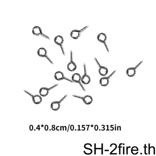 1/2/3 100x หมุดตาไก่ ขนาดเล็ก สกรูเกลียว ตะขอตาเล็ก สีเงิน 4 * 8 มม