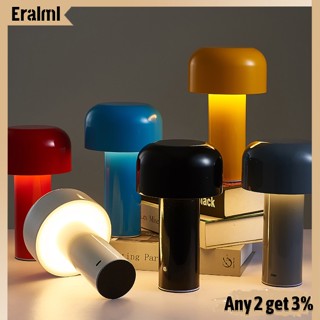 Eralml โคมไฟตั้งโต๊ะ Led รูปเห็ด แบบพกพา หรี่แสงได้ ชาร์จ Usb ห้องนอน โคมไฟข้างเตียง โคมไฟกลางคืน