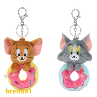 【COD】พวงกุญแจ จี้ตุ๊กตาการ์ตูนอนิเมะ Tom And Jerry Doughnut 12 ซม. สําหรับห้อยกระเป๋าเป้สะพายหลัง