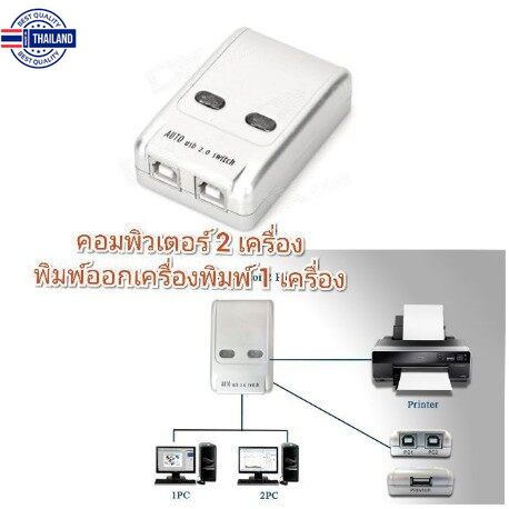 USB 2.0 Printer Auto Switcher 2 port กล่องแปลงเครื่องพิมพ์ Printer ...