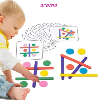 Aroma เกมจิ๊กซอว์ไม้ปริศนา สีรุ้ง ของเล่นเสริมการเรียนรู้เด็ก DIY