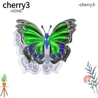 Cherry3 แม่พิมพ์ซิลิโคนเรซิ่น รูปผีเสื้อ ขนาด 15.6*11.8*1.7 ซม. สีขาว สําหรับทําของขวัญ