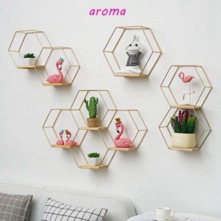 Aroma ชั้นวางของเหล็ก หกเหลี่ยม ปลอดภัย สําหรับตกแต่งบ้าน