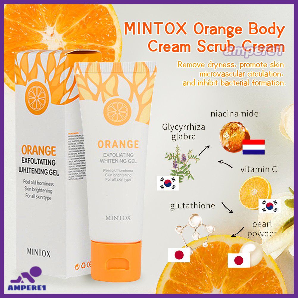 สีส้ม-exfoliating-gel-peeling-gel-moisturizing-whitening-ทำความสะอาดสิว-blackhead-cream-body-scrub-facial-ame1