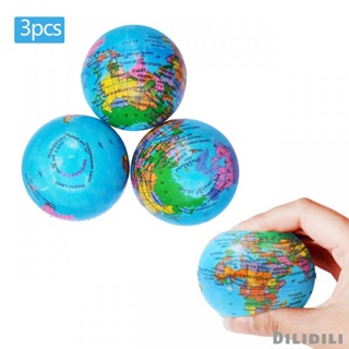ลูกบอลโฟม แบบบีบได้ สําหรับออกกําลังกายข้อมือ ข้อมือ แผนที่โลก 3 ชิ้น