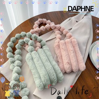 Daphne กระเป๋าสะพายไหล่ สะพายข้าง กระเป๋าใส่เหรียญ ขนปุยนิ่ม ขนาดเล็ก สีพื้น แฟชั่นสําหรับผู้หญิง