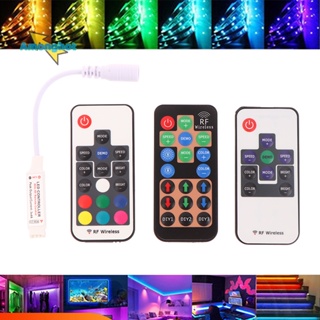 Amonghot&gt; ใหม่ แถบไฟ LED RGB ไร้สาย 17 คีย์ ขนาดเล็ก ใช้งานง่าย หลากสี สําหรับ 5050 3528