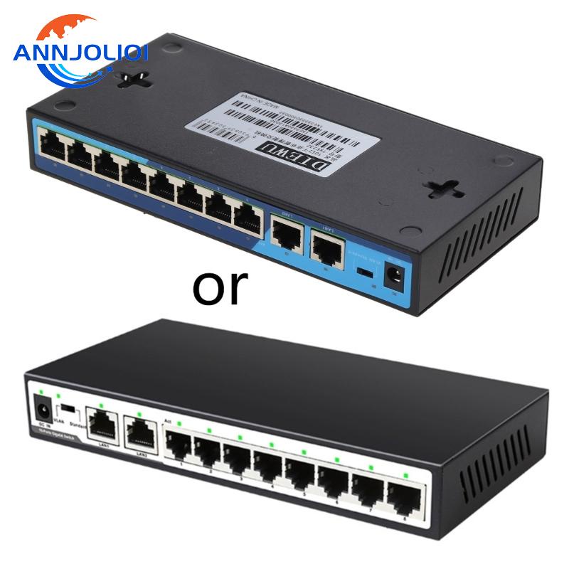 ann-สวิตช์เครือข่าย-10-พอร์ต-1000m-gigabit-พร้อมฟังก์ชั่นแยก-vlan-8-2-uplinks-rj45-กล่องแยกอีเธอร์เน็ต