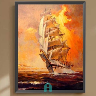 [Acelit.th] ชุดงานจิตรกรรมเม็ดบีด ทรงเพชร ทรงสี่เหลี่ยม ลายเรือใบ 5D ขนาด 30x40 ซม. สําหรับตกแต่งบ้าน DIY