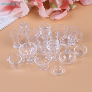 Abongsea ชุดเครื่องครัวจิ๋ว แบบใส สําหรับบ้านตุ๊กตา 1:12 DIY 17 ชิ้น ต่อชุด