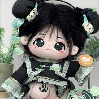 ใหม่ ตุ๊กตาผ้าฝ้าย รูปหัวกะโหลก ขนเฟรด สีดํา สไตล์โบราณ พร้อมเสื้อผ้า 20 ซม. YZ0Z