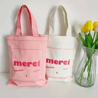 Pink pear handbag womens candy medium size Merci one shoulder bag lazy wind large capacity canvas bag