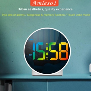 [Amleso1] นาฬิกาดิจิทัลอิเล็กทรอนิกส์ LED สําหรับข้างเตียงนอน ห้องนั่งเล่น