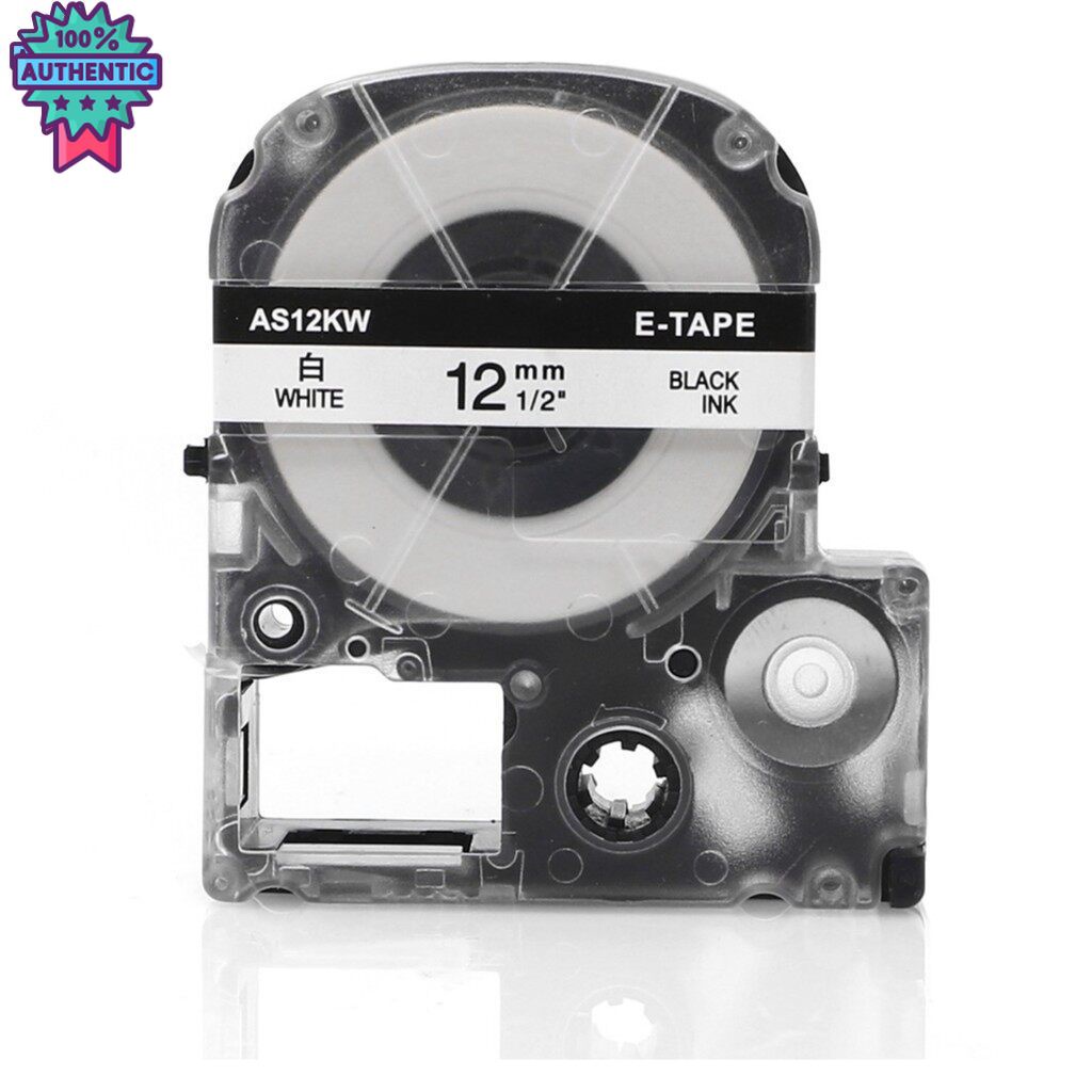 5 pcs 12mm SS12KW Epson Label Tapes Black on White | Shopee Thailand