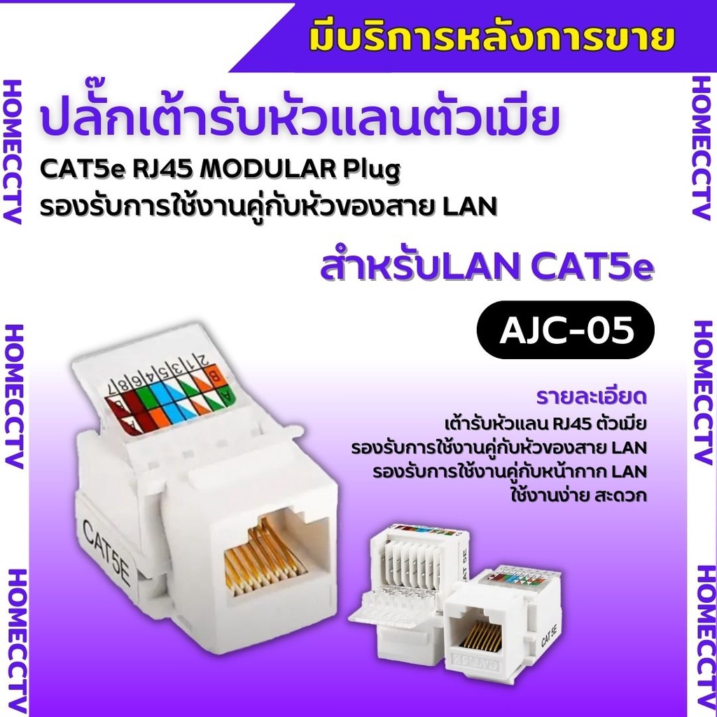 เต้ารับหัวแลนตัวเมีย CAT5E/CAT6 RJ45 MODULAR JACK / CAT5E/CAT6 | Shopee ...